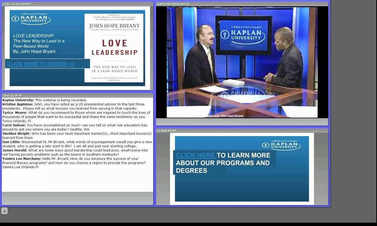 John Hope Bryant Discusses Love Leadership at Kaplan University