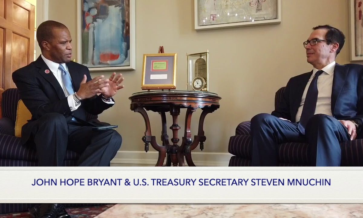 US Treasury Mnuchin and HOPE Founder John Hope Bryant Speak on Freedman’s Bank Legacy